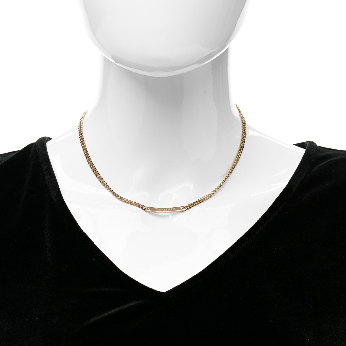 18K Rose Gold Diamond Micro Link ID Chain Necklace