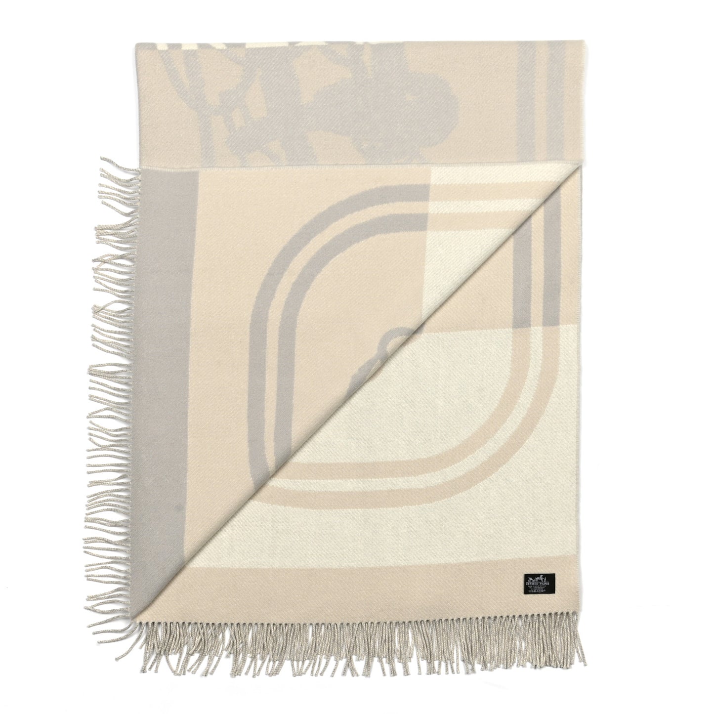 Wool Cashmere Brides De Gala Blanket Gris Perle