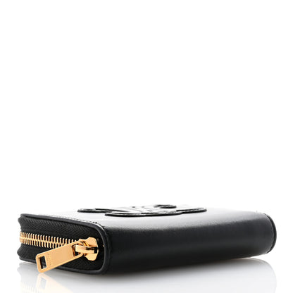 Celine Calfskin Triomphe Zipped Compact Wallet Black 4 of 9