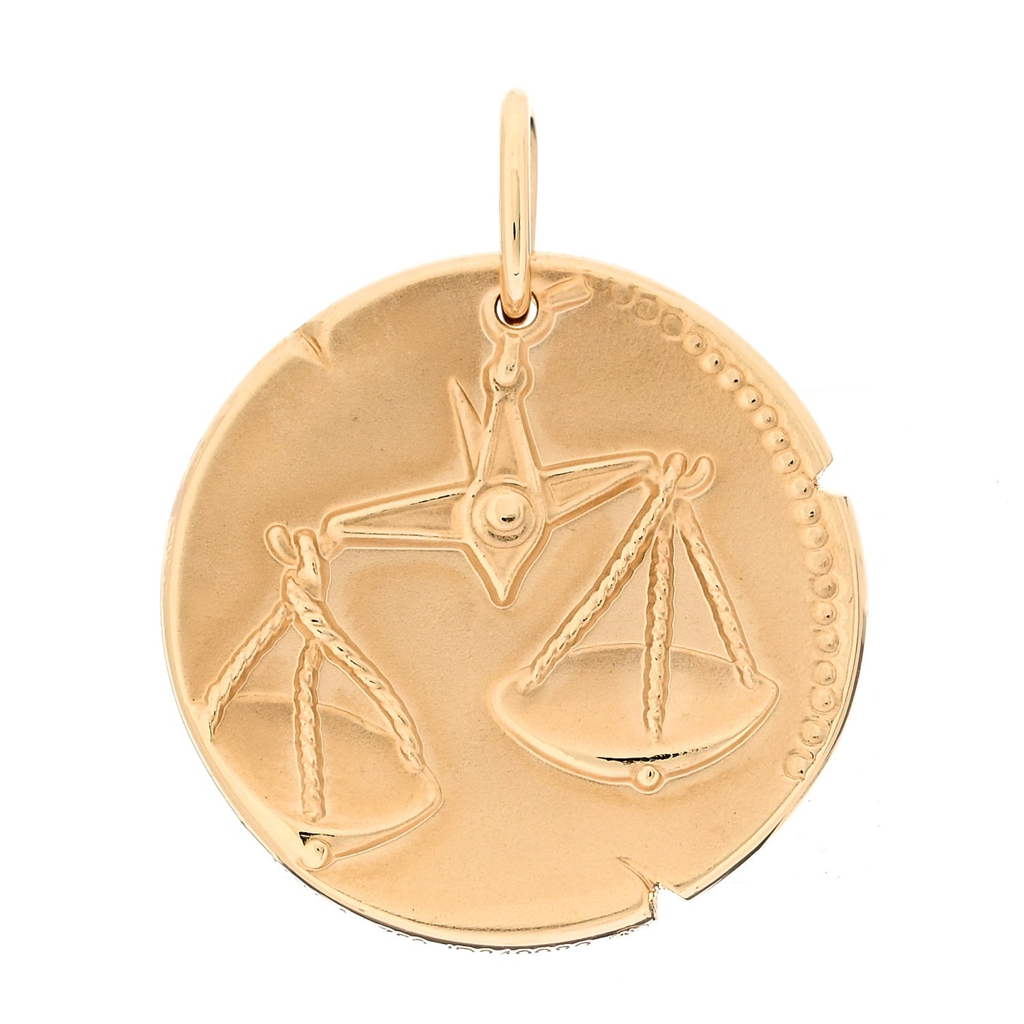 18K Yellow Gold Zodiac Libra Pendant