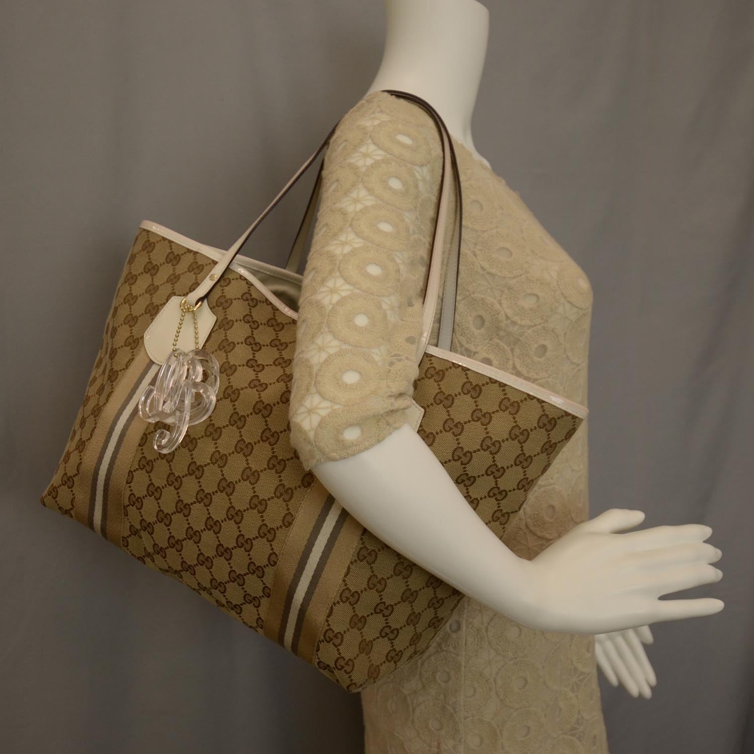 Gucci Monogram Web Large Jolie Tote White 2 of 9