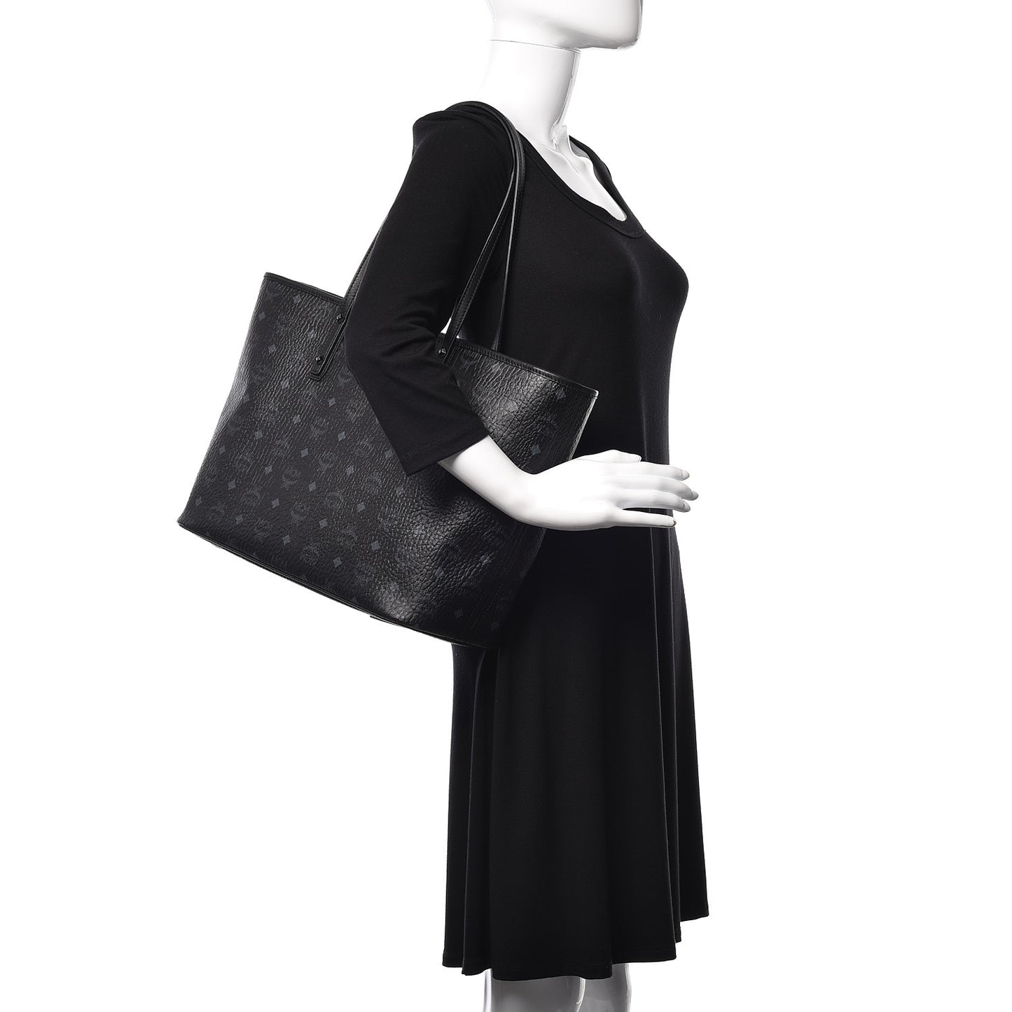 Visetos Medium Anya Zip Top Shopper Tote Black
