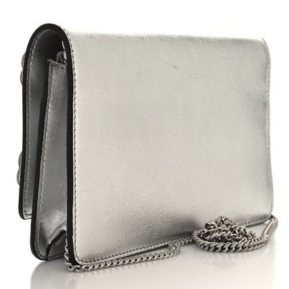 Fendi Vitello Catalan Mirror Flowerland Tube Wallet On Chain Argento 2 of 11