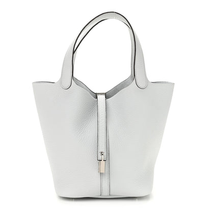 Hermes Taurillon Clemence Picotin Lock 22 MM Bleu Brume 1 of 11