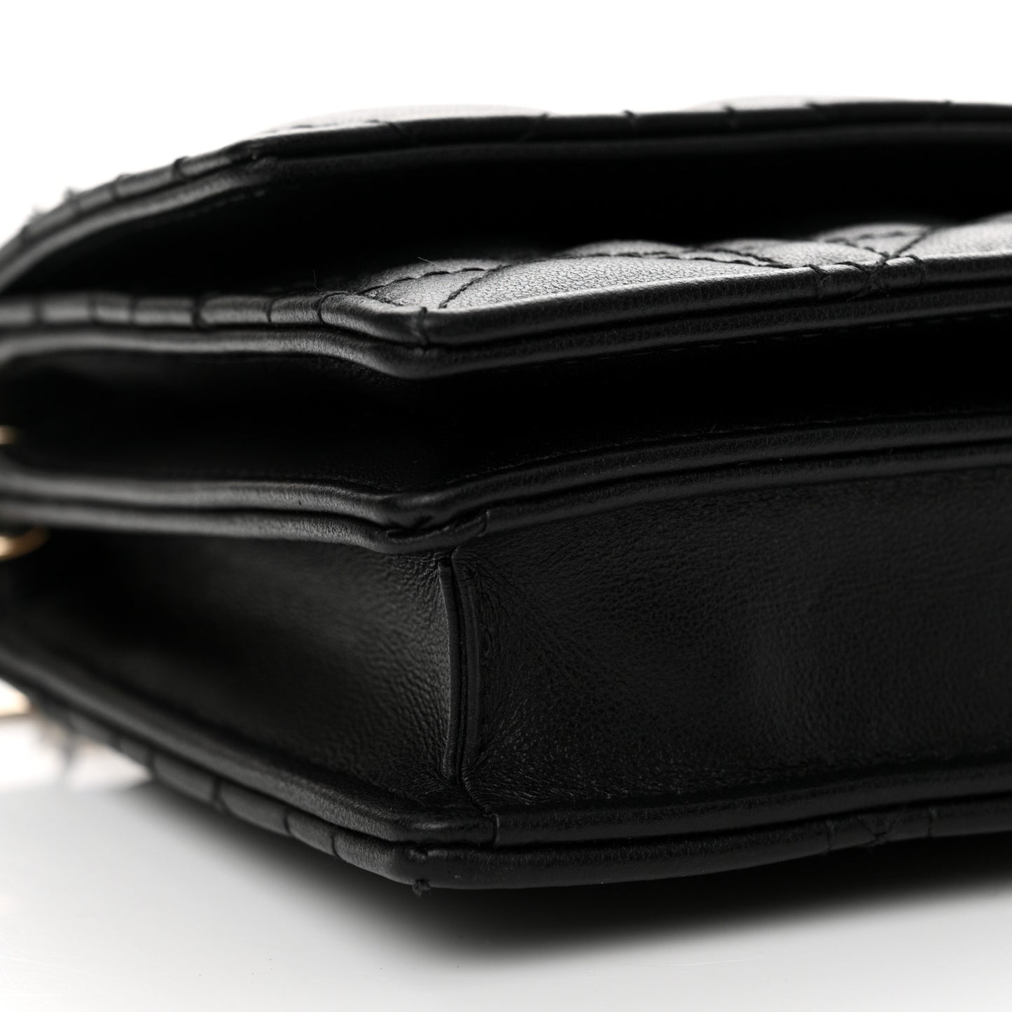 Lambskin Lady Dior Top Handle Clutch Black