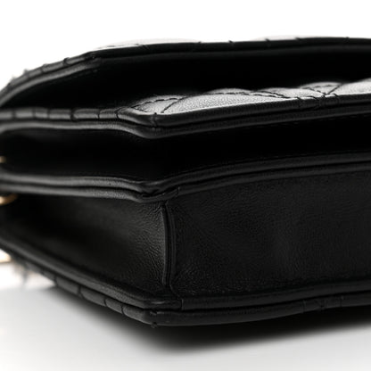 Christian Dior Lambskin Lady Dior Top Handle Clutch Black 9 of 11