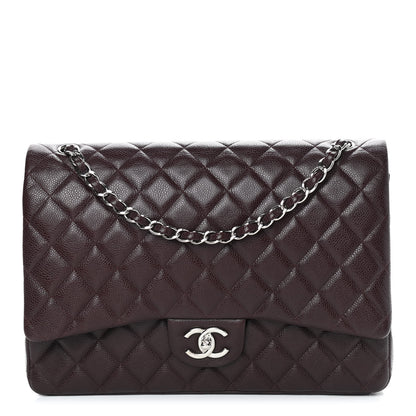 Chanel Caviar Quilted Maxi Double Flap Dark Purple 1 of 9