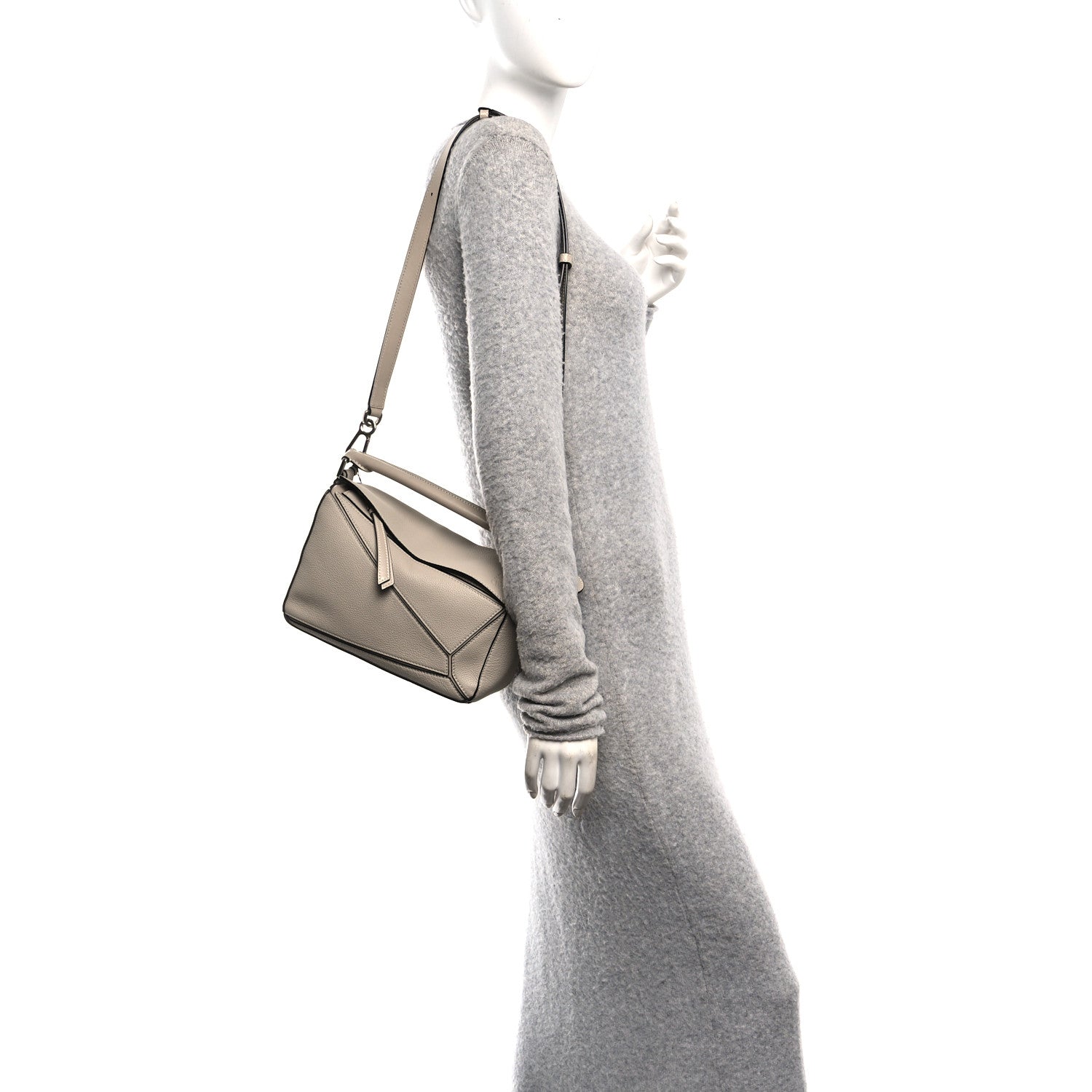 Loewe Calfskin Small Puzzle Bag Light Oat 2 of 11
