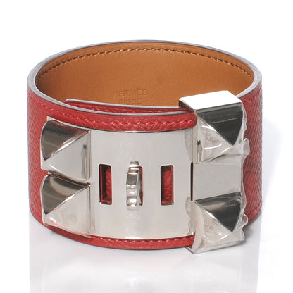 Hermes Epsom Collier de Chien CDC Bracelet L Rouge Casaque 3 of 7