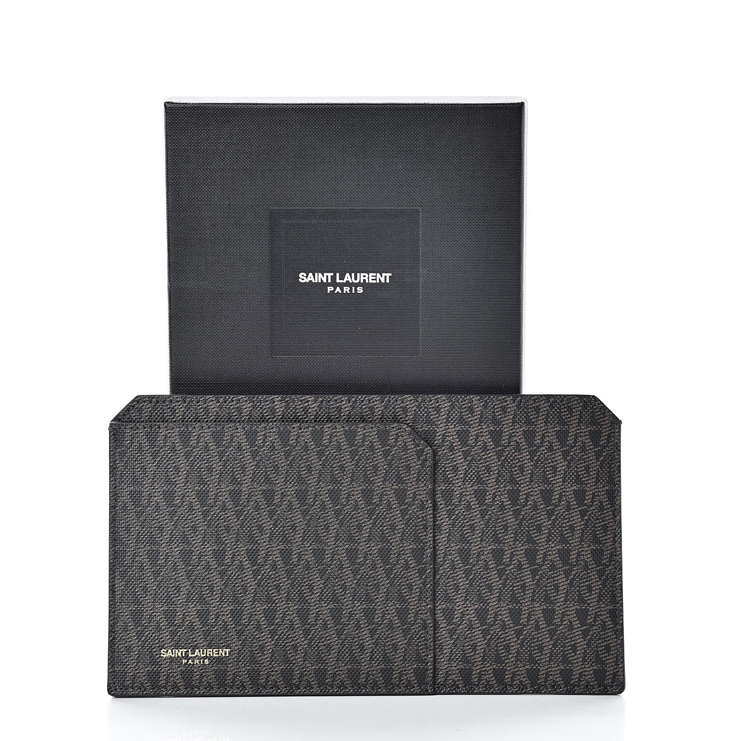 Saint Laurent Classic Toile Monogram Fragments Pouch Black Lino 8 of 8