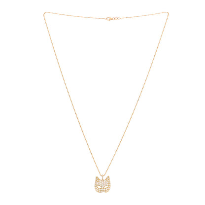 Anita Ko 18K Yellow Gold Diamond Cat Mask Pendant Necklace 3 of 5