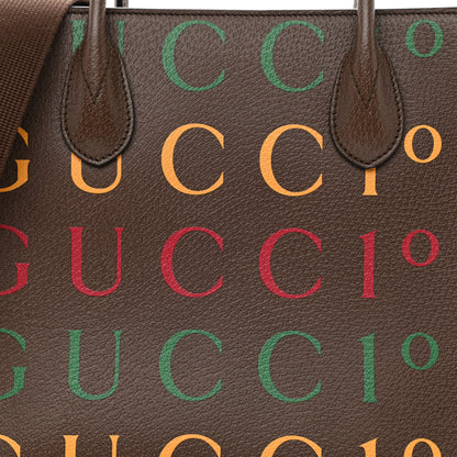Gucci Textured Dollar Calfskin Gucci 100 Small Tote Bag New Acero Multicolor 7 of 7
