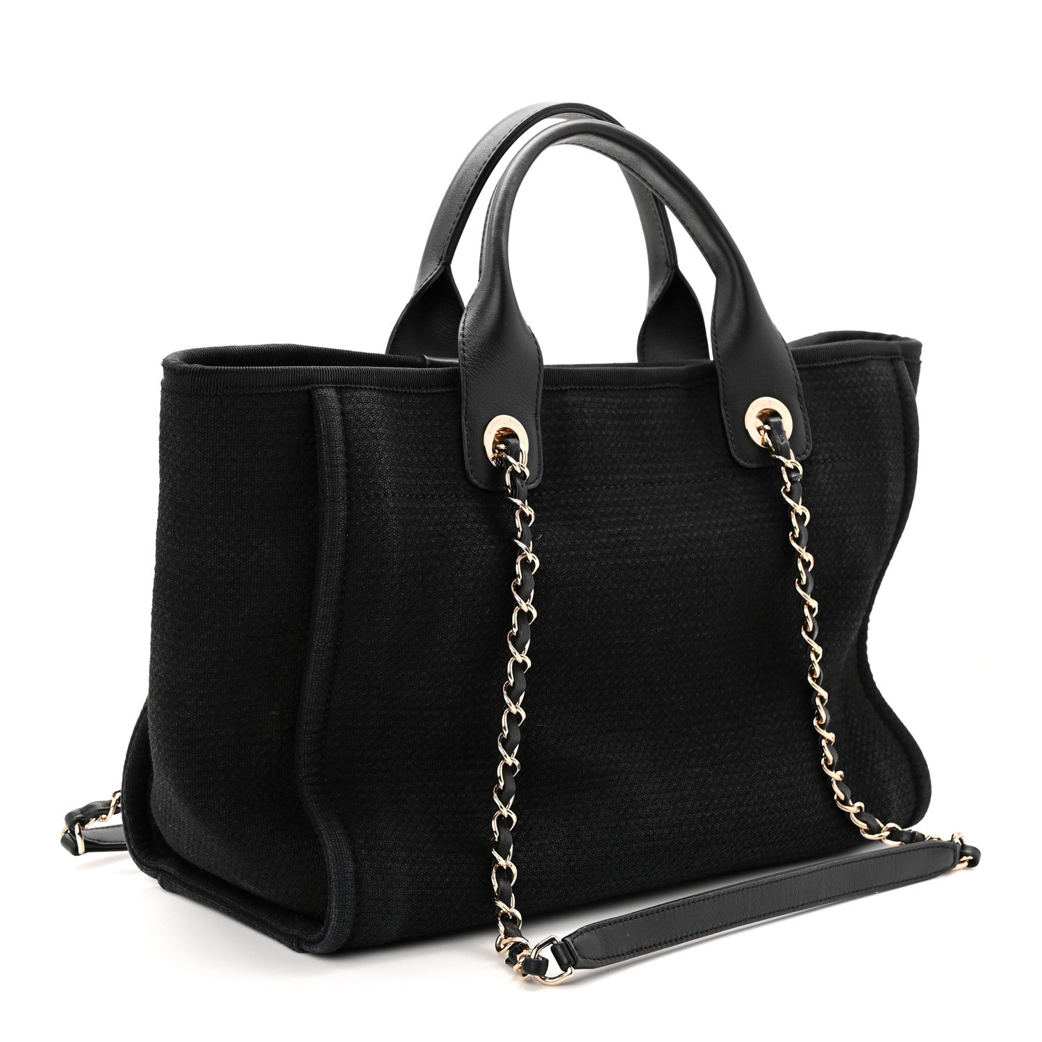 Chanel Mixed Fibers Small Deauville Tote Black 4 of 11