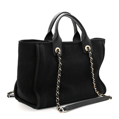 Chanel Mixed Fibers Small Deauville Tote Black 4 of 11