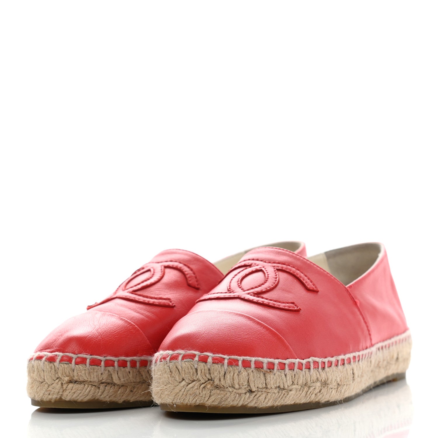 Chanel Lambskin CC Espadrilles 37 Red 3 of 18