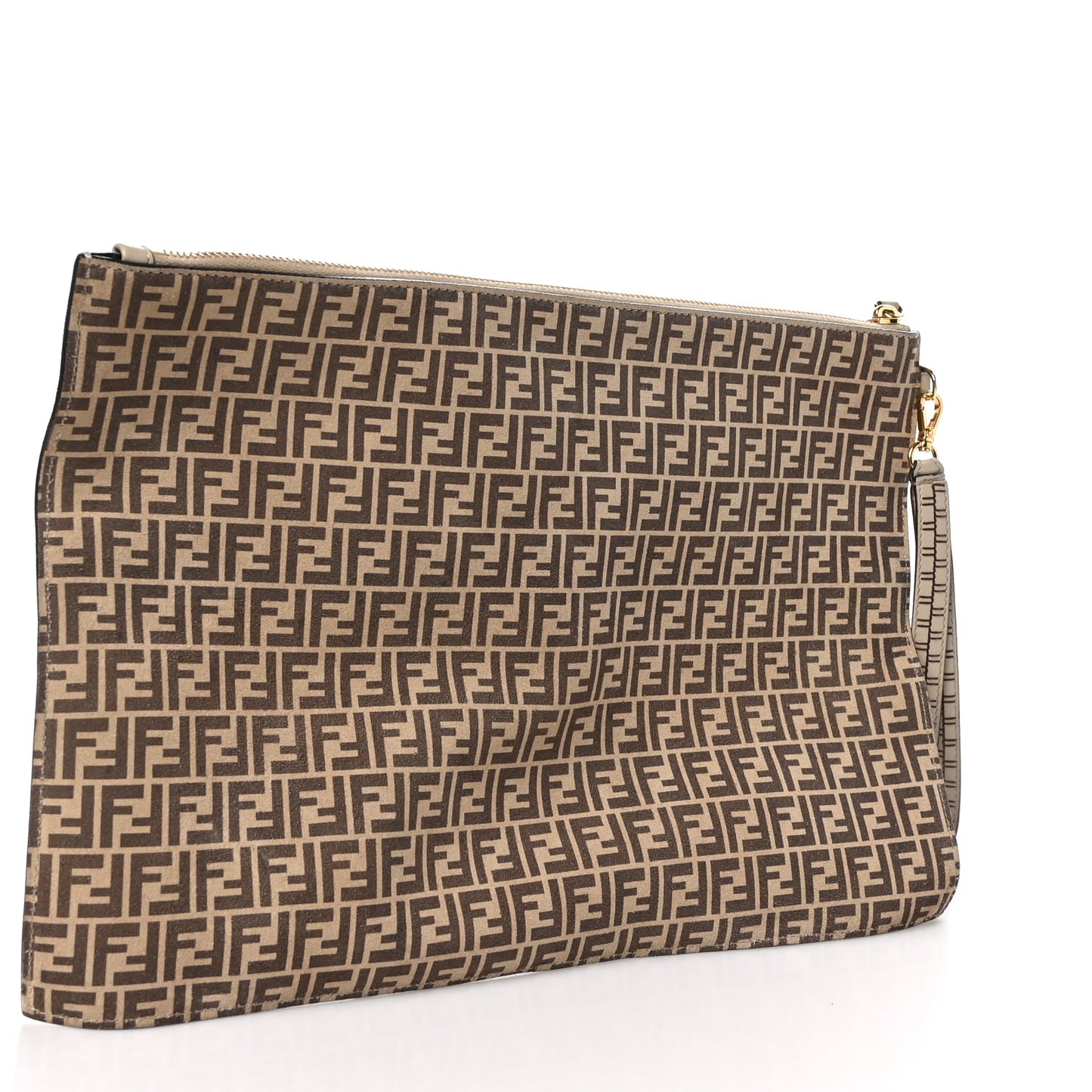 Suede Vitello Grace Micro FF Large Flat Pouch Nude Spring Maya