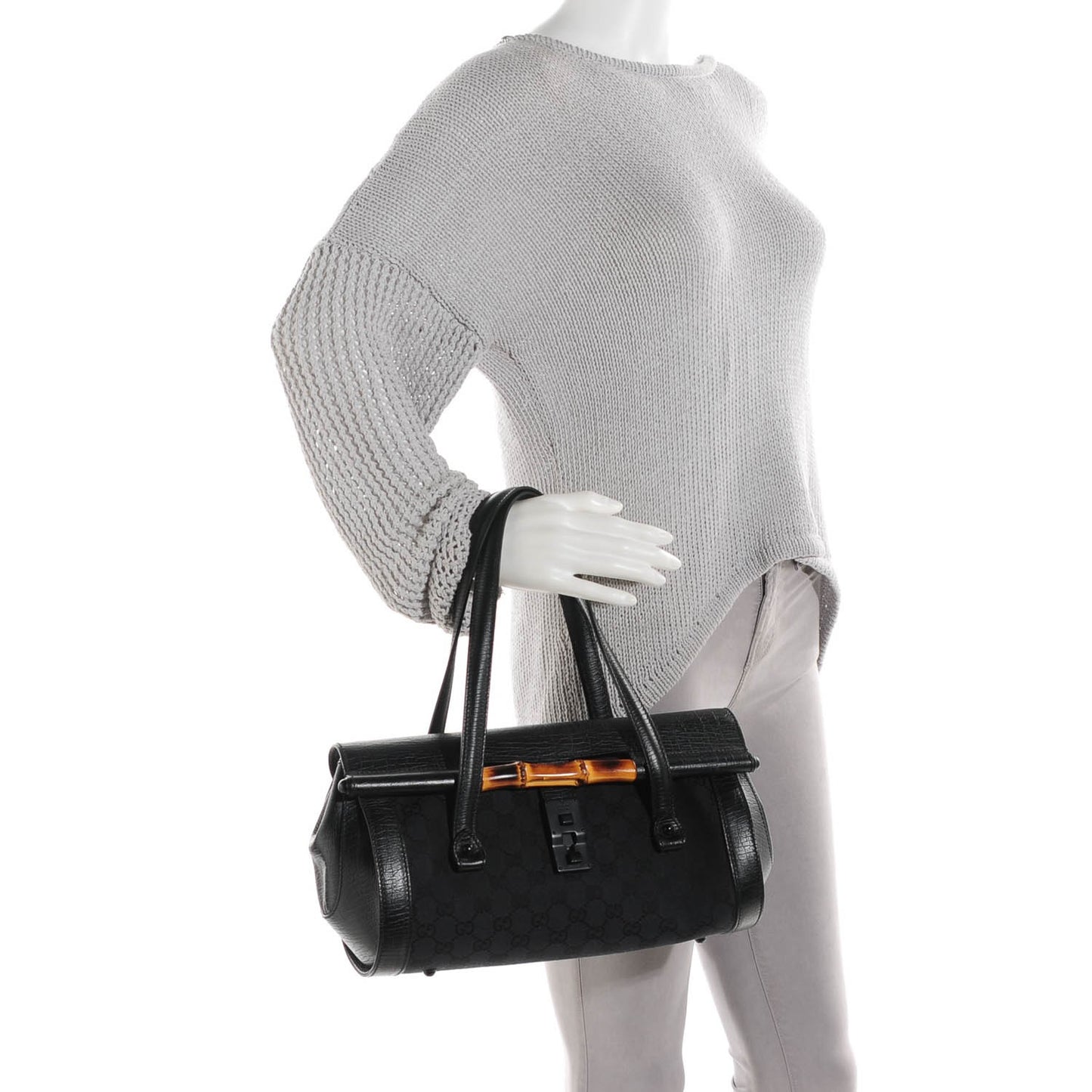 Monogram Bamboo Bullet Bag Black