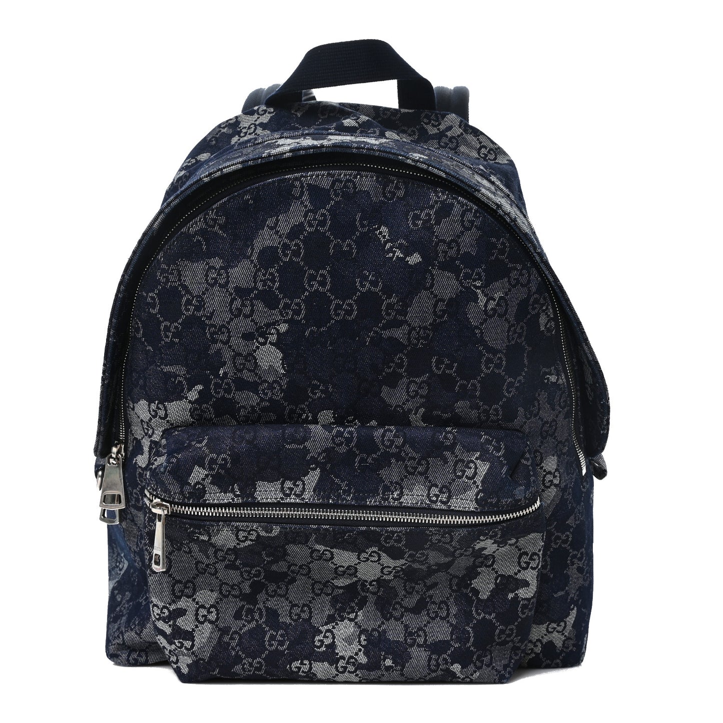 Denim Monogram Camouflage Large Backpack Blue
