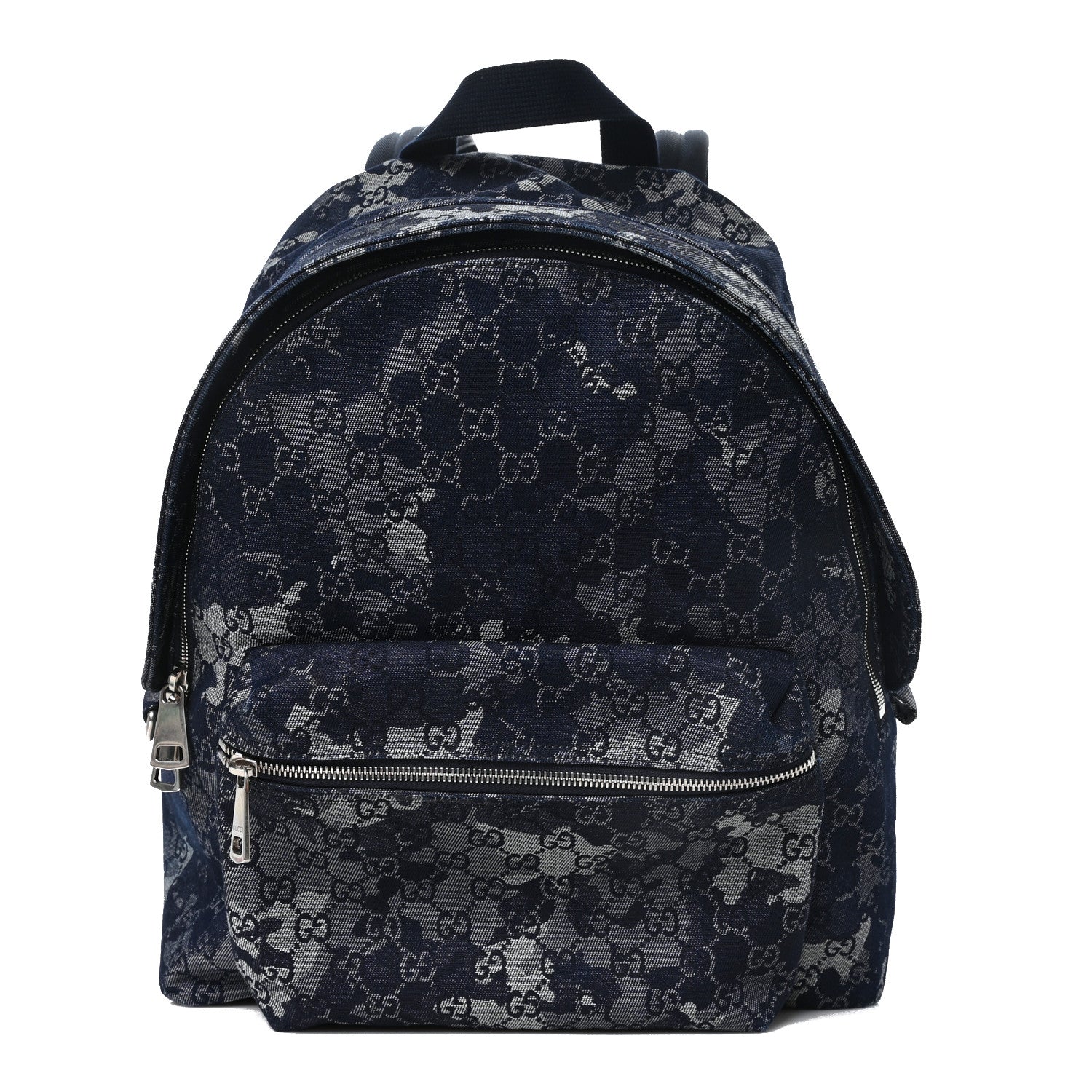 Gucci Denim Monogram Camouflage Large Backpack Blue 1 of 10