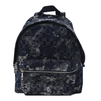 Gucci Denim Monogram Camouflage Large Backpack Blue 1 of 10