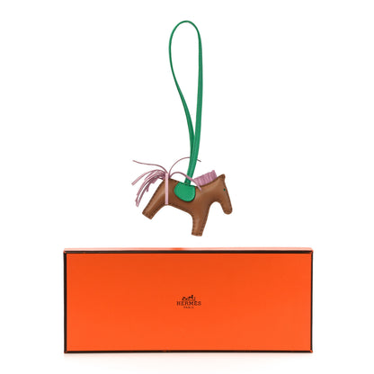 Hermes Milo Lambskin Grigri Rodeo Horse Bag Charm PM Chai Mauve Sylvestre Menthe 4 of 4