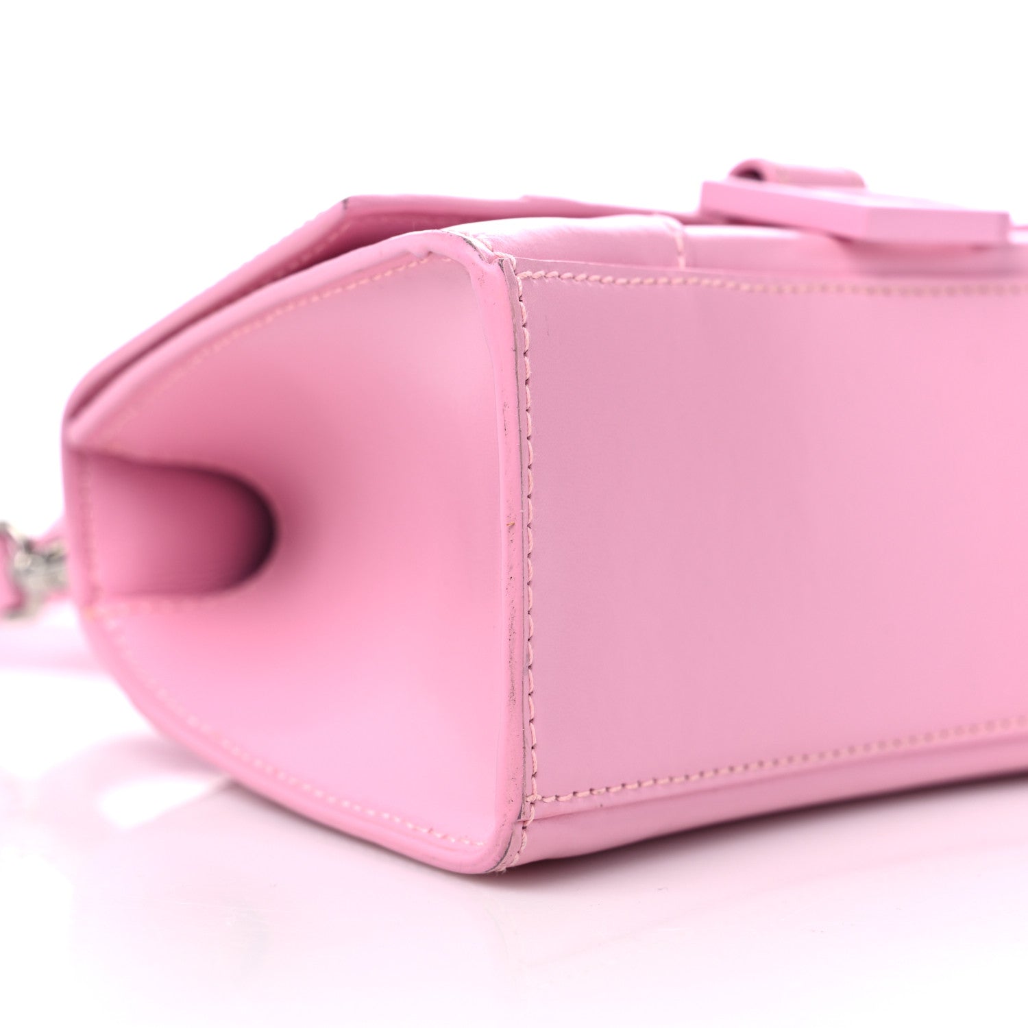 Balenciaga Shiny Box Calfskin Tonal B Hourglass Top Handle Bag XS Candy Pink 8 of 12