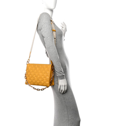 Louis Vuitton Lambskin Embossed Monogram Coussin PM Sunflower 2 of 11