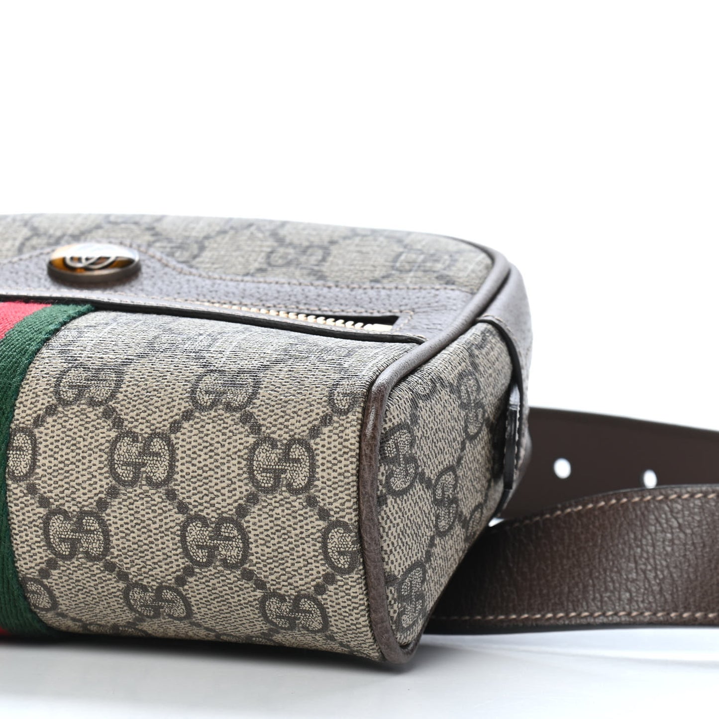 GG Supreme Monogram Small Ophidia Belt Bag 95 38 Dark Brown