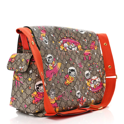 Gucci GG Supreme Monogram Space Cats Diaper Bag Orange 3 of 10