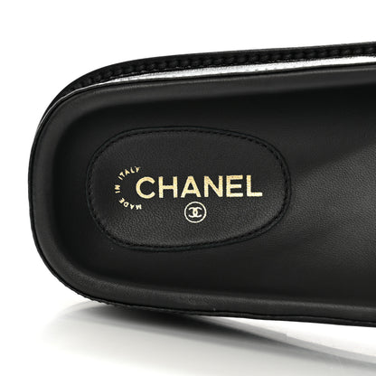 Chanel Lambskin Cha-Nel Mule Sandals 39.5 Black Multicolor 7 of 11