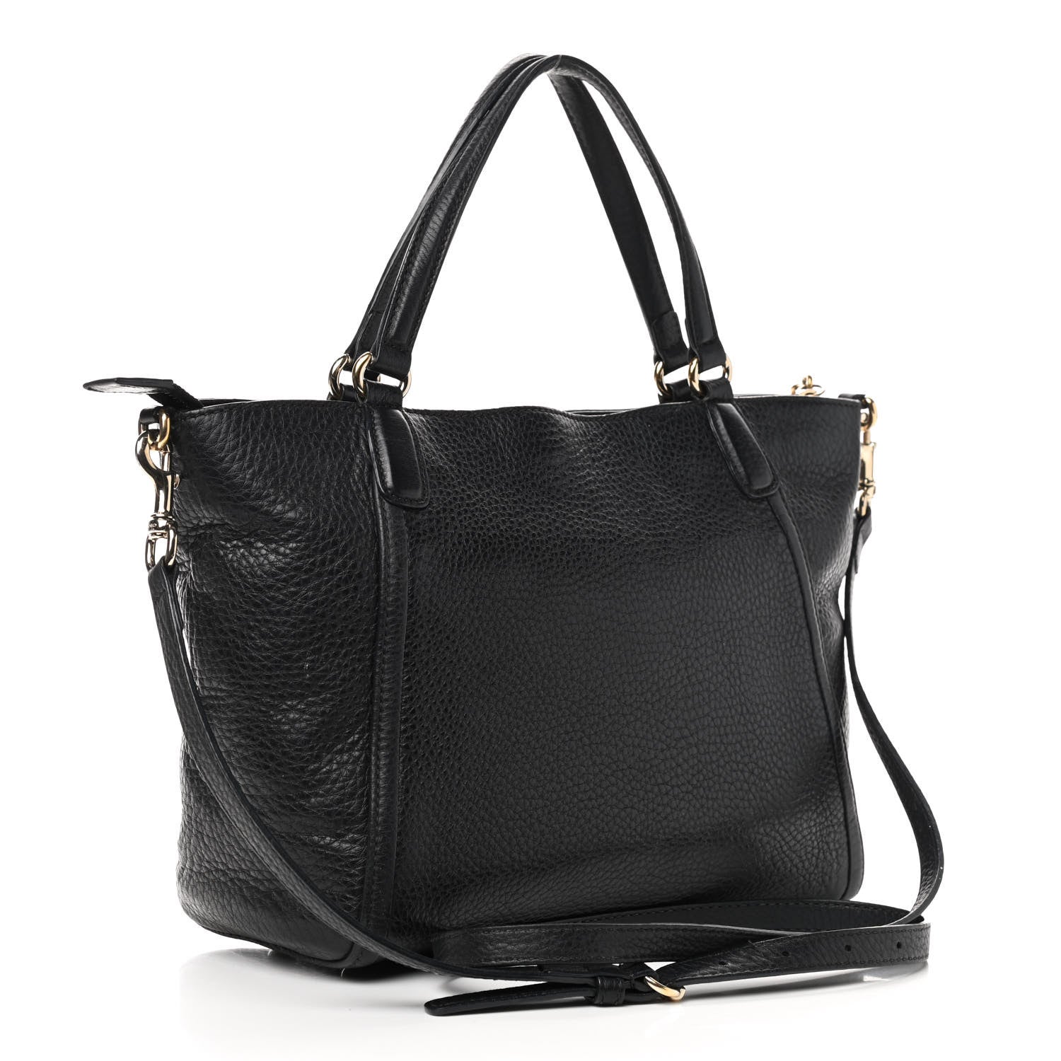 Gucci Pebbled Calfskin Small Soho Top Handle Bag Black 3 of 14