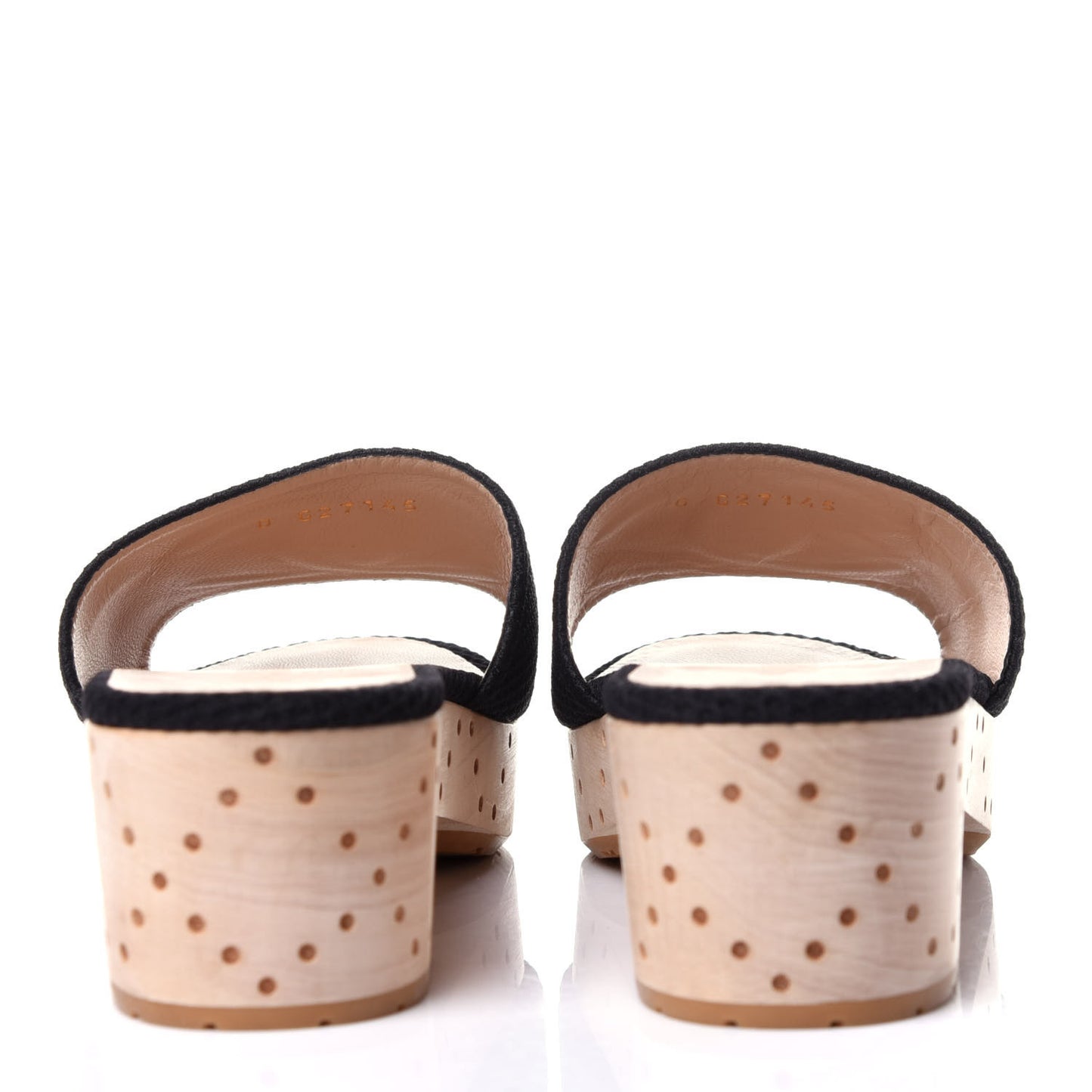 Wood Mesh CC Mules 39.5 Black