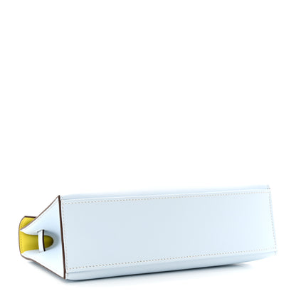 Hermes Swift Horseshoe Kelly Pochette Clutch Bleu Brume Lime 4 of 11
