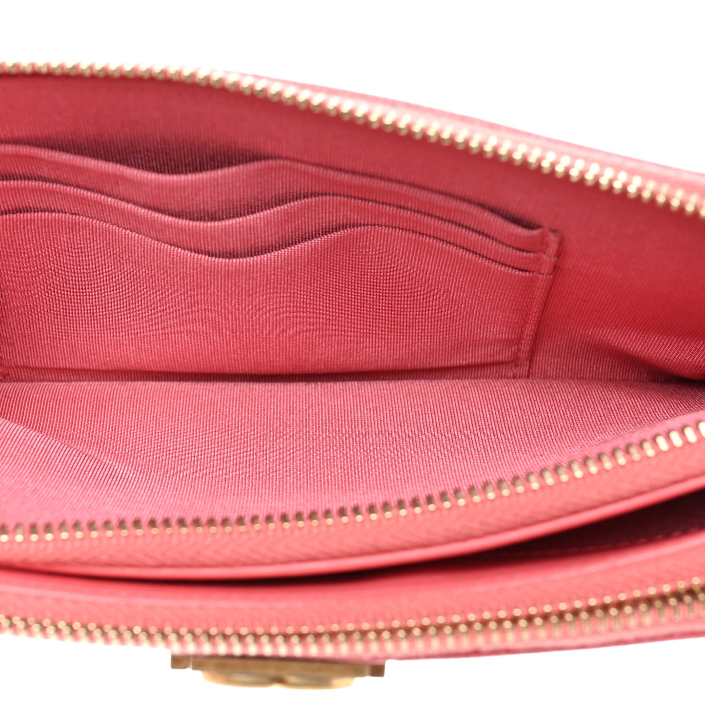 Caviar Quilted Small Boy Clutch With Chain Pink