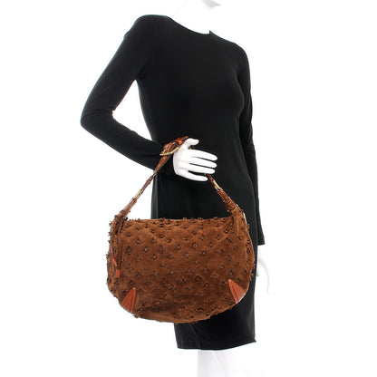 Louis Vuitton Suede Mahina Fleurs Onatah GM Cacao 2 of 7