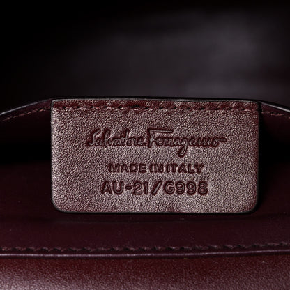 Salvatore Ferragamo Calfskin Small Vela Flap Bag Wine 5 of 7