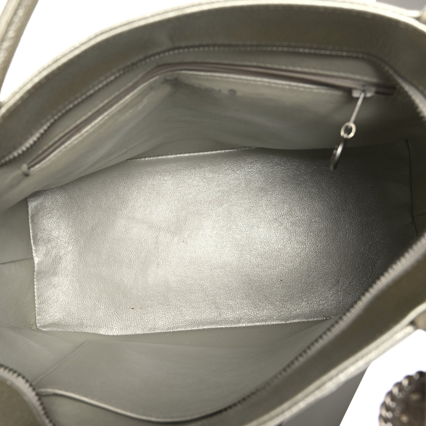 Metallic Caviar Quilted Medallion Tote Silver