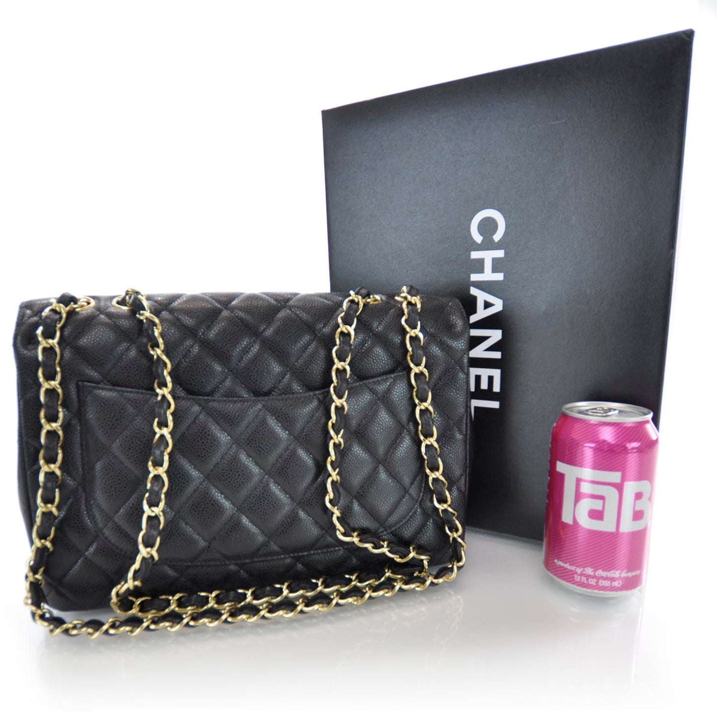 Caviar Jumbo Single Flap Black