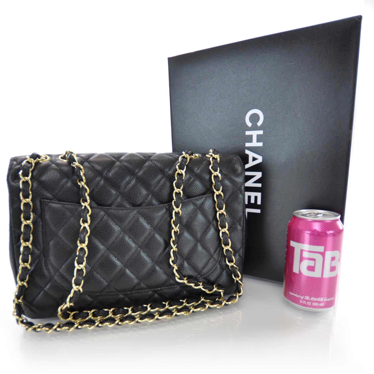 Chanel Caviar Jumbo Single Flap Black 3 of 11