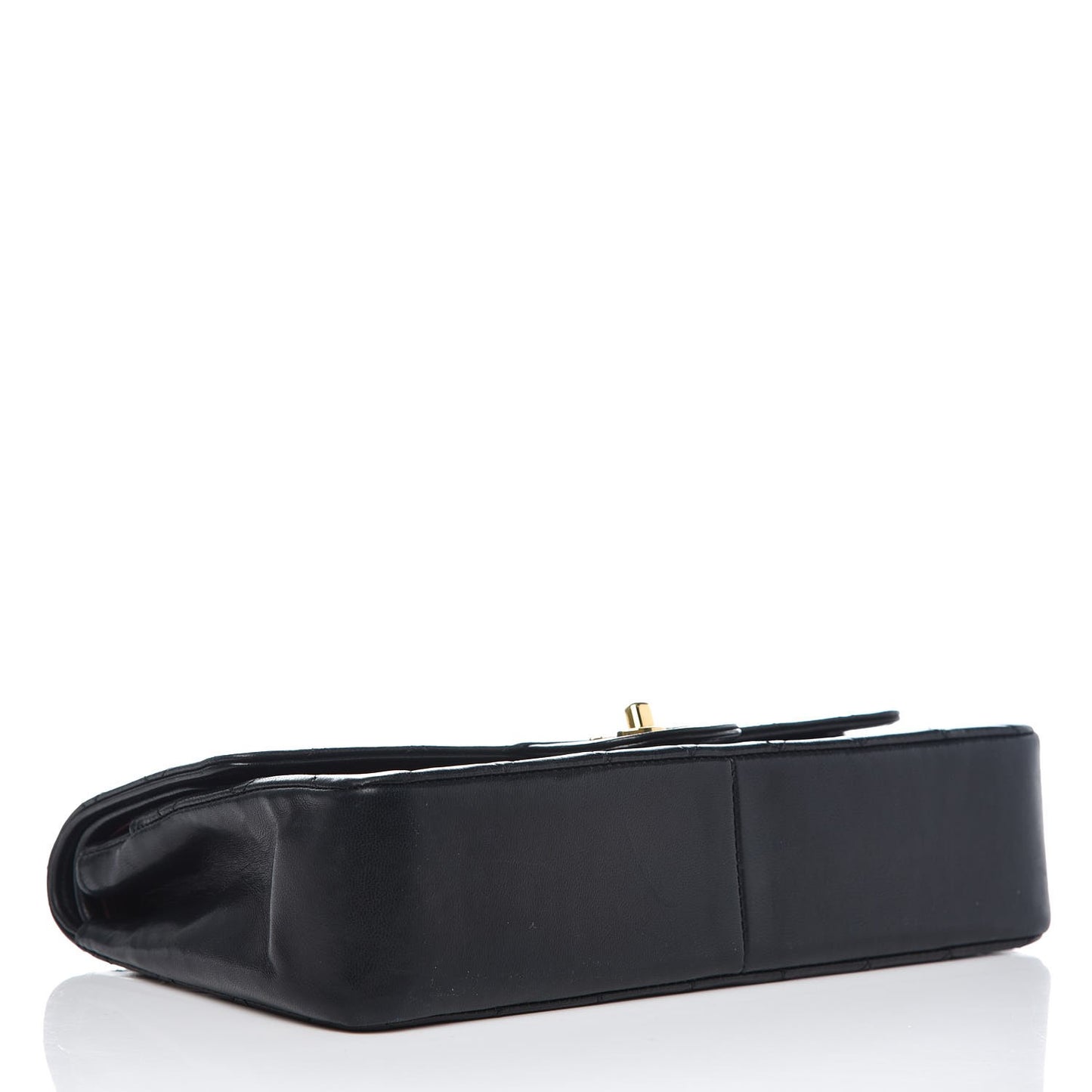 Lambskin Quilted Medium Double Flap Black