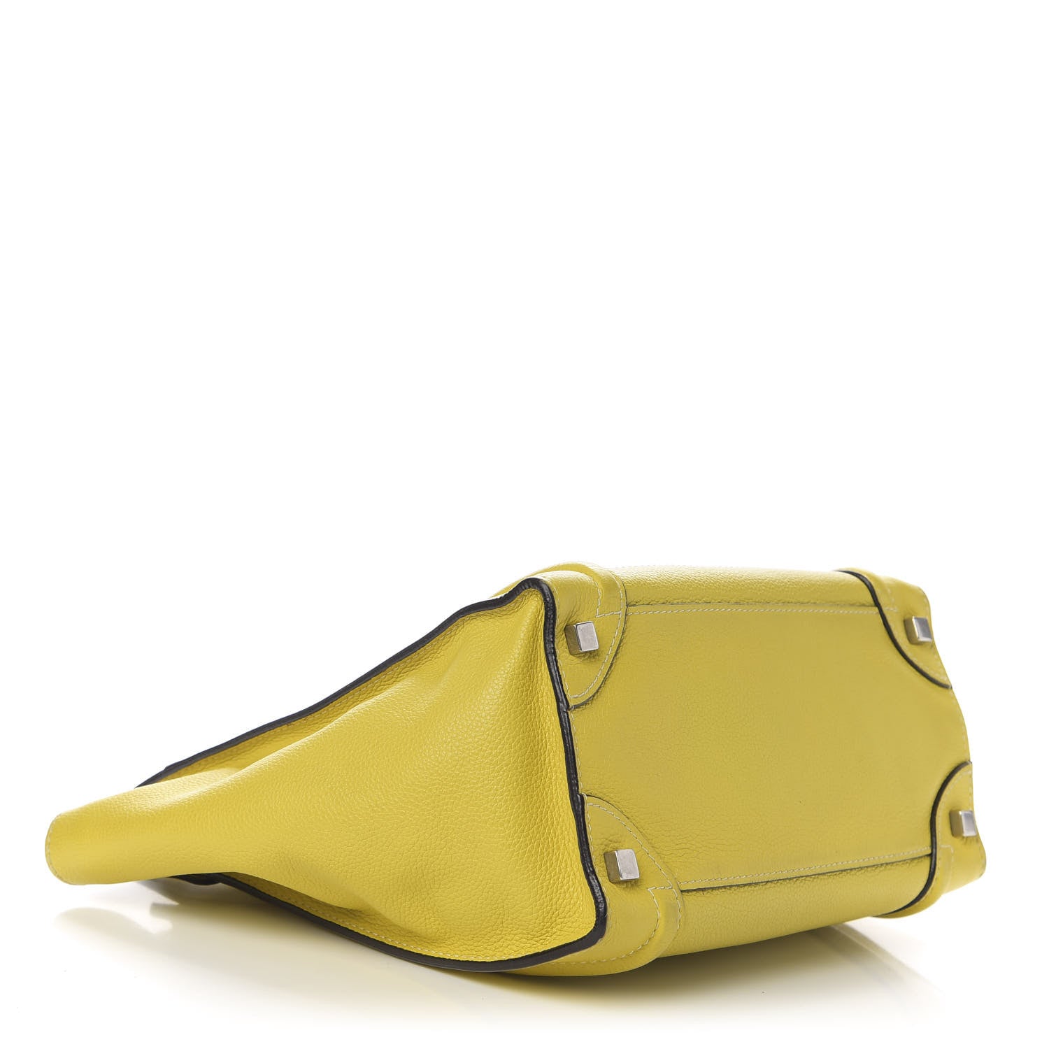 Celine Drummed Calfskin Micro Luggage Citron 4 of 9