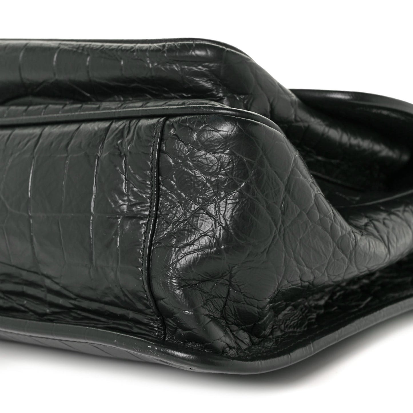 Calfskin Crocodile Embossed Monogram Medium Niki Chain Satchel Algea