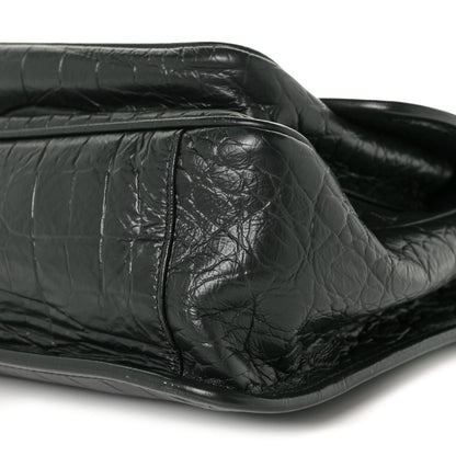 Saint Laurent Calfskin Crocodile Embossed Monogram Medium Niki Chain Satchel Algea 8 of 8