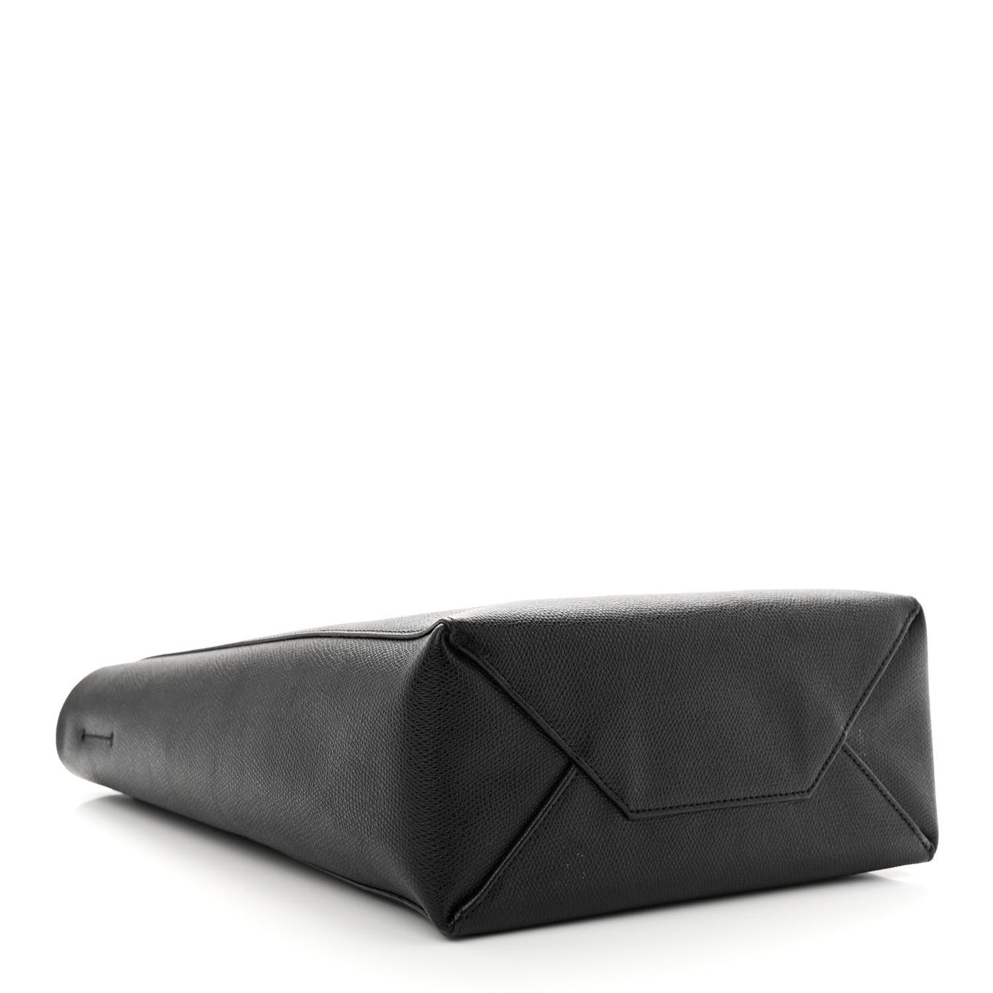Grained Calfskin Small Vertical Cabas Black