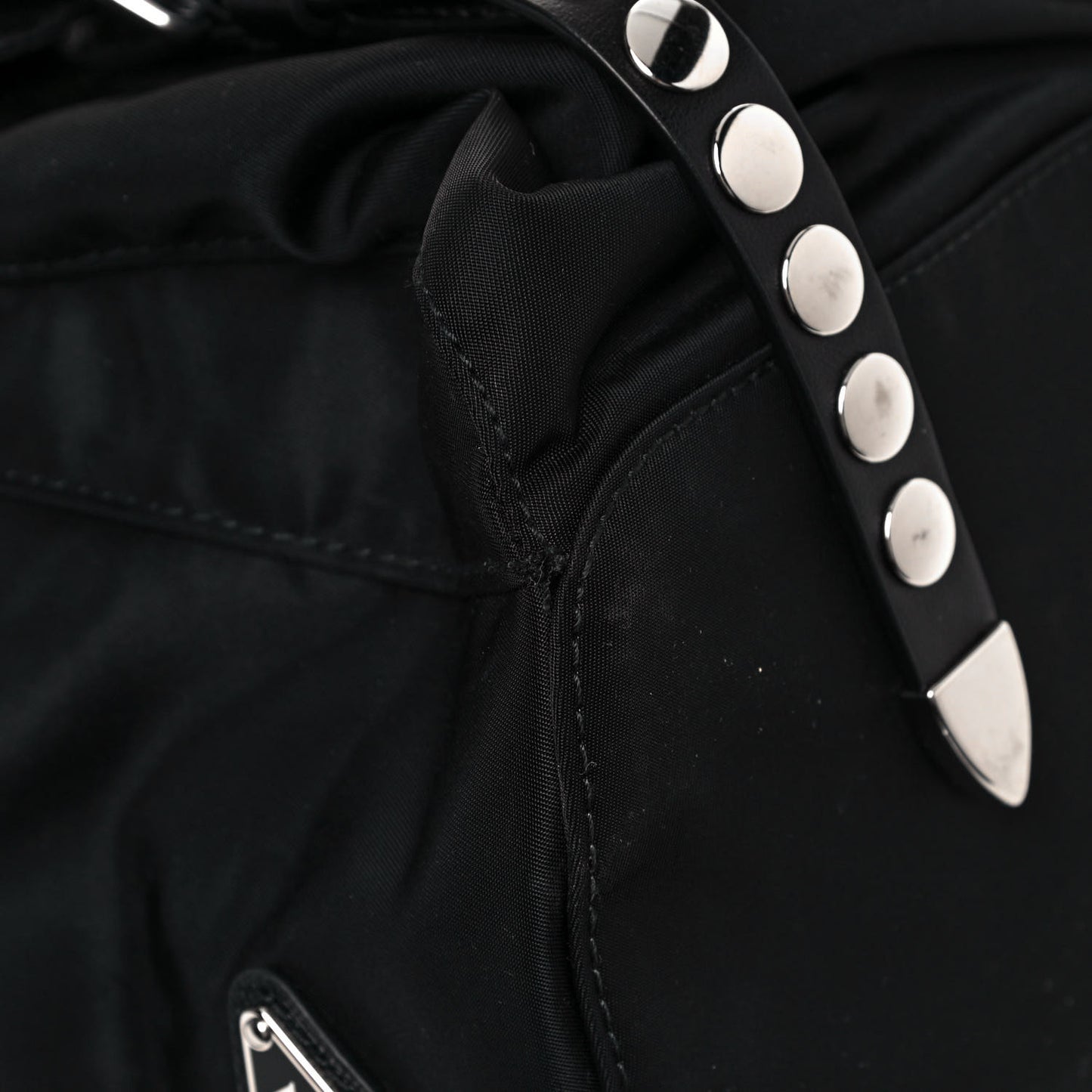 Nylon New Vela Studded Backpack Black