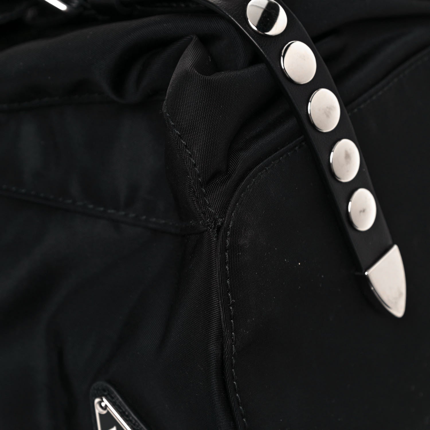 Prada Nylon New Vela Studded Backpack Black 8 of 14
