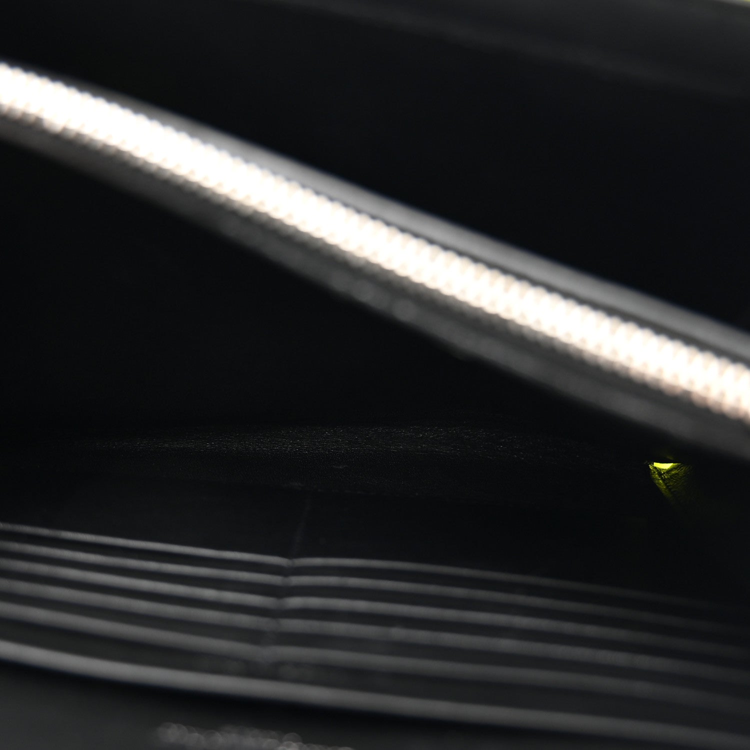 Saint Laurent Patent Calfskin Matelasse Monogram Vicky Chain Wallet Neon Yellow 6 of 18