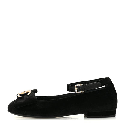 Chanel Velvet Strass CC Bow Mary Jane Flats 36 Black 1 of 10