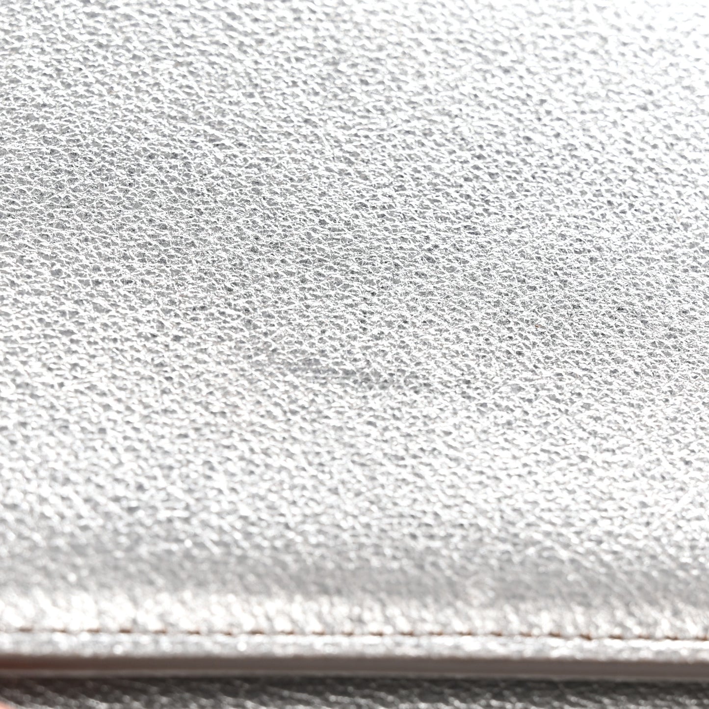 Textured Metallic Calfskin Classic Monogram Cassandre Clutch Silver
