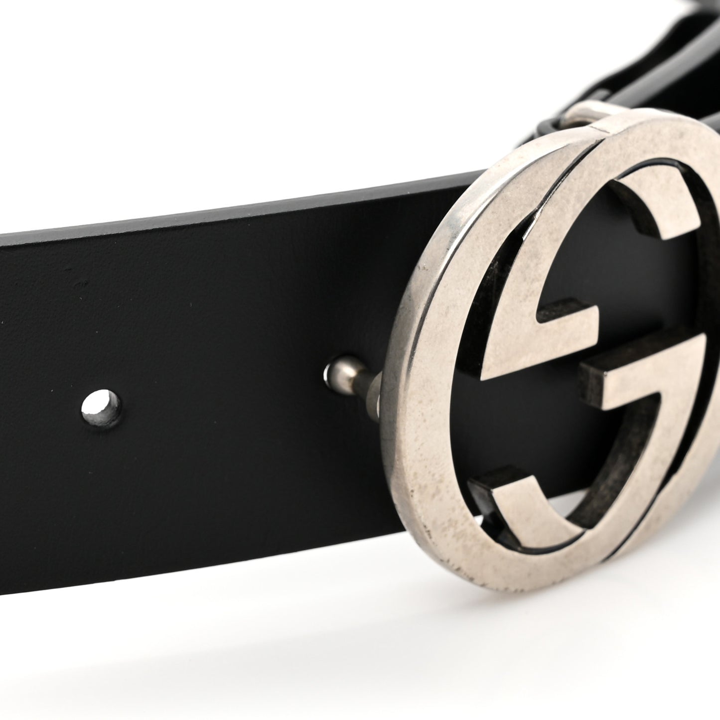Selleria Calfskin Nickel Interlocking G 37mm Belt 100 40 Black